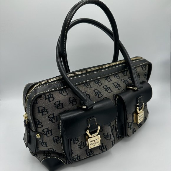 Vintage DOONEY & BOURKE Shadow Canvas Anniversary Bag Shoulder Lock 1990 - Picture 3 of 15